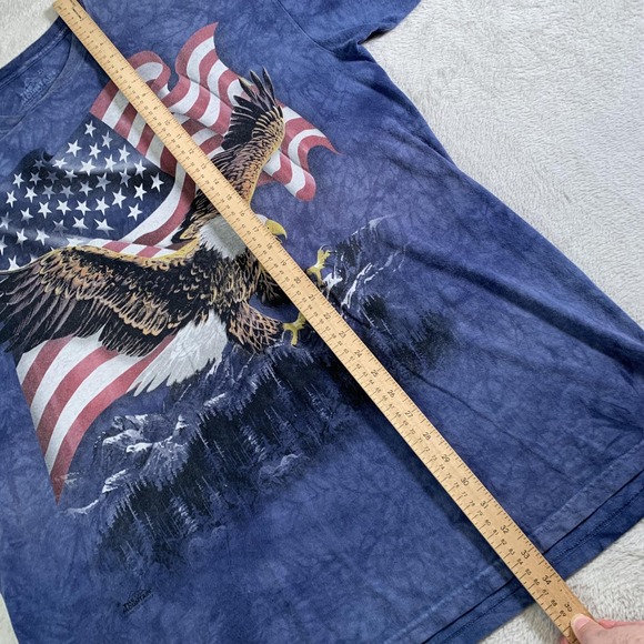 The Mountain Shirt Mens 2XL Blue Bald Eagle American Flag Monarch Crest‎ Tie Dye - Picture 6 of 10